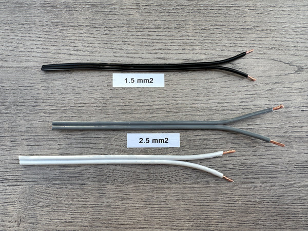Vintage NOS speaker cable / wire 1.5mm² 2.5mm² pure copper ideal TANNOY (bare wires, no 4mm plugs).