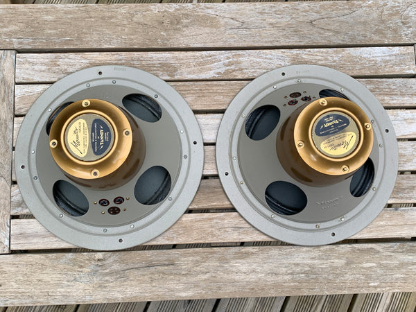 Lovely pair TANNOY Gold 3LZ speakers, cast chassis. Collection only.