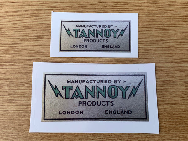 One (small or large) vintage style TANNOY rear speaker label