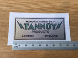 One (small or large) vintage style TANNOY rear speaker label