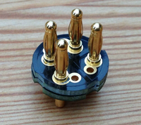 4 PIN (with JANTZEN SILVER WIRE) TANNOY SPEAKER PLUGS, new build, gold plated.