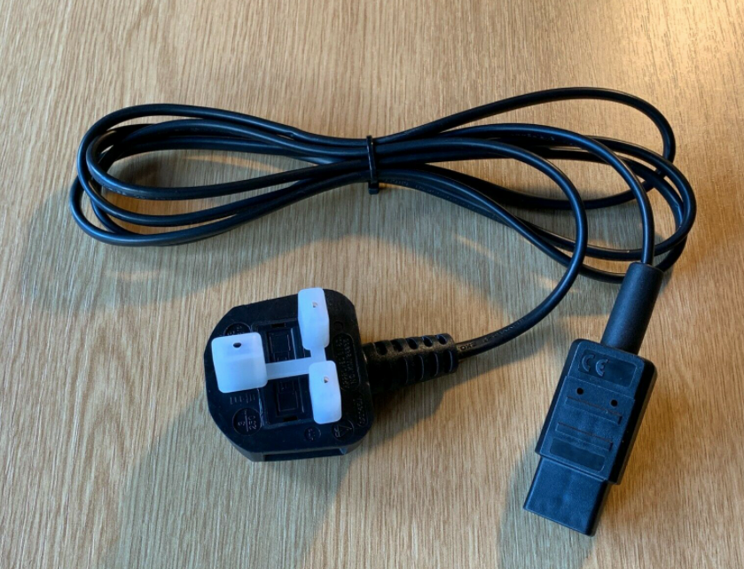IEC C9 mains connector with 2M lead, UK plug, RE-WIREABLE, OPEN-ABLE s ...