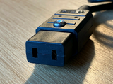 IEC C9 mains connector with 2M lead, UK plug, RE-WIREABLE, OPEN-ABLE screw fixing