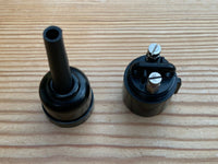 Vintage "slimline" BULGIN 2 pin round 22mm speaker plug socket valve amps Vox, Marshall, Fender, PYE, Dynatron, Leak
